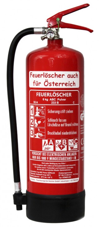 Feuerlöscher 6kg ABC Pulver DE + Manometer - PAT Europe