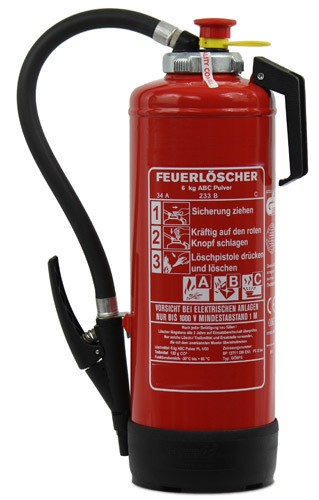 1 kg Feuerlöscher Pulver ABC EN 3 KFZ Halter Auto Mesingarmatur