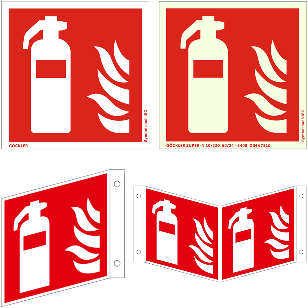 Feuerlöscher Schild 50 - 300 mm ASR ISO Brandschutzzeichen